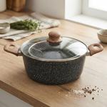 Versatile 24 cm 4L roasting pot with basket & glass lid for all hob types, id...