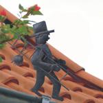 Figurine de gouttière et de clôture ramoneur au look cuivre élégant – déco en...