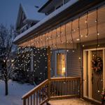 Guirlande stalactites 180 LED blanc chaud 5,9 m – rideau lumineux LED pour fe...