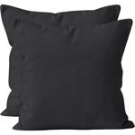 Kissenbezug 2er-Set 40x40 Schwarz - Hochwertige Baumwolle Kissenhüllen für De...