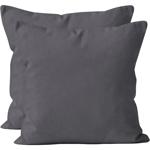 Set di 2 federe per cuscino 80x80 antracite – Fodere in cotone di alta qualit...