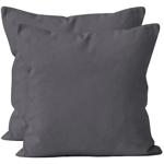 Lot de 2 housses de coussin 40x40 anthracite – housses de coussin en microfib...