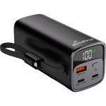 Mobiler Zusatzakku, Powerbank 20000mAh mit integriertem Ladekabel, LC-Display...