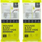 Set of 2 vacuum bags with storage cover 105x44x100 / 60x45x25 cm: compression...