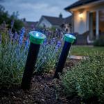 Set of 2 effective ground spike animal repellers against voles, moles, ants, ...
