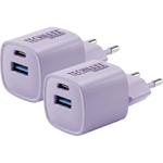 2er-Set 30W GaN Mini Schnellladegerät: 6-mal schnelleres Laden, USB C & A Net...