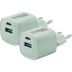 2er-Set 30W GaN Mini Schnellladegerät: 6-mal schnelleres Laden, USB C & A Net...