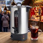 Mulled wine urn 5L with tap, stainless steel housing, 1300W – A hot drink dis...