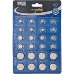 Button cell assortment Alkaline & Lithium, 24 pcs, button battery set with AG...