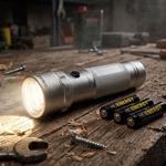 Alu-Taschenlampe mit 14 LEDs, robustes Aluminium-Gehäuse, Ein-/Ausschalter, b...
