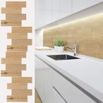 Self‑adhesive tile stickers, light wood‑grain – 4 pieces, 25×25 cm SPC wall t...