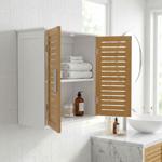 Beautiful wall cabinet in white & wood look for bathroom and kitchen: compact...
