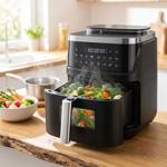 Steam air fryer with 7-litre basket, 3-in-1 multifunction appliance for air f...