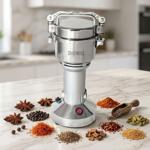 Elektrische Getreidemühle 850 W aus Edelstahl, 150 g, 28.000 U/min, 6 Klingen...