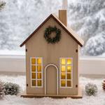 Schönes Deko LED Haus mit Timer 11,5x8x17 cm: Beleuchtetes Miniatur Haus aus ...