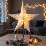 LED Leuchtstern mit Timer und Metallfuss: grosser Weihnachts- und Fensterster...