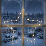 Stimmungsvoller LED Metallstern Ø40 cm mit Saugnapf fürs Fenster, 30 warmweis...