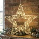 LED Weihnachtsstern 50 cm mit 860 LEDs warmweiss, Drahtgeflecht Stern mit Tim...