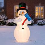 Bonhomme de neige gonflable 180 cm avec éclairage LED, bonhomme de neige qui ...