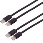 2er-Set USB-C Kabel 1 m schwarz 240W, USB-C auf USB-C Ladekabel mit Nylon Tex...