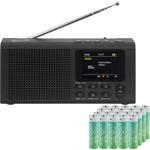 DAB+ Radio tragbar mit Bluetooth und Weckfunktion im Set mit 20 AA Batterien,...