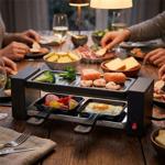 Gril à raclette pour 2 personnes 400 W, mini four à raclette avec plaque de g...