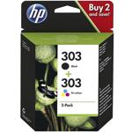 HP 303 Druckerpatronen Multipack 3YM92AE, Original Tintenpatronen schwarz und...
