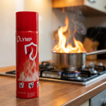 Feuerlösch Spray (500ml) für Küche, Haus, Auto – Universal Feuerlöscher, Einf...