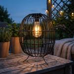 Lampada solare da giardino rustica con montanti in metallo nero – H 35 cm Ø 2...