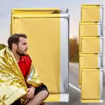 5er Set Zuverlässige Rettungsdecke, 210 x 160 cm, gold - silber, Wärmefolie a...