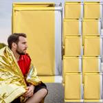 10er Set Zuverlässige Rettungsdecke, 210 x 160 cm, gold - silber, Notfalldeck...