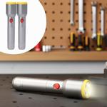 2er-Set LED Taschenlampe 500 Lumen: Aluminium, USB aufladbar, 3 Modi, grau/ge...