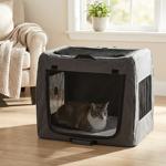 Robust foldable transport box for animals up to 20 kg - black, space-saving &...