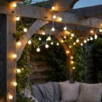 Set of 2 energy-saving LED string lights: 80 warm white globes, 16 m length, ...