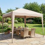 Sturdy folding pavilion, brown, roof size 3 x 3 m, 2.45 m high, outdoor party...
