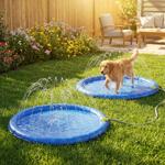 set of 2 water mats for dogs, spray mat, Ø 90 cm