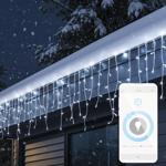 WLAN smart icicle fairy lights, 400 LEDs, cold white, IP65, 8 m