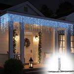 Icicle string lights – 360 LEDs, 9 m length, 7 light effects – IP44 splash-pr...