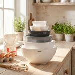 6er-Set Rührschüsseln stapelbar - Kunststoff-Schüsseln 0.25-5.25 L - Mikrowel...