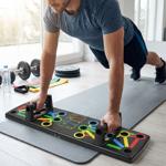 Push-Up-Board faltbar - 14-in-1 farbcodiertes Liegestützbrett - stärkt Brust ...