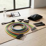 Set de bandes de résistance – musculation, fitness & étirements – 5 bandes de...