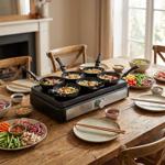 Comodo set party wok per 6 persone, 600 watt – 6 mini wok, adatto anche per c...