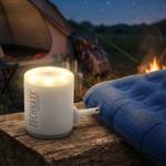 Compact cordless air pump with 5 attachments & LED light – white, ideal for a...