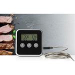 Präzises digitales Fleisch-, Braten- & Ofenthermometer, bis +250 °C, Fühler a...
