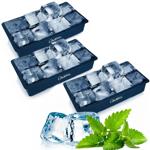3er-Set XXL Silikon Eiswürfelform (8 Fächer, 5x5cm): Grosse Eiswürfel, 1 Lite...