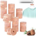 Premium cedar wood moth rings set of 60: Natural moth protection for closet &...