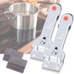 set of 2 ceramic hob scrapers with 10 replacement blades, hob scraper