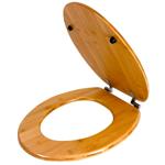 Abattant WC en bambou, lunette de toilette solide aspect bois, écologique, lo...