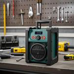 Robustes DAB+ Baustellenradio mit Bluetooth – IP65 wetterfest, 15W, Batterie ...