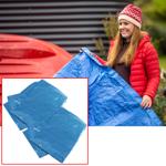 2-piece set of tarpaulins with sturdy metal eyelets, blue, 2.6 x 3.3 m